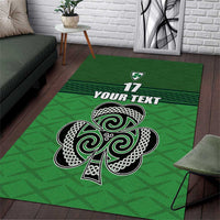 Custom Ireland Football Area Rug Celtic Knot with Shamrock