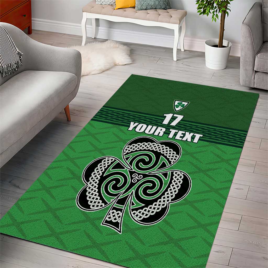 Custom Ireland Football Area Rug Celtic Knot with Shamrock