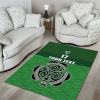 Custom Ireland Football Area Rug Celtic Knot with Shamrock