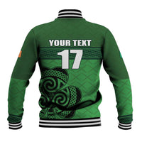 Custom Ireland Football Baseball Jacket Celtic Knot with Shamrock