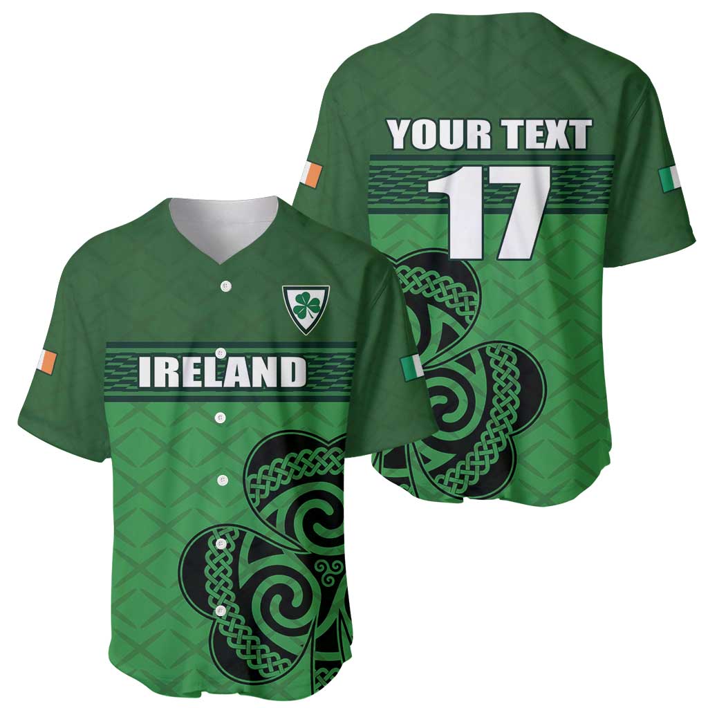 Custom Ireland Football Baseball Jersey Celtic Knot with Shamrock