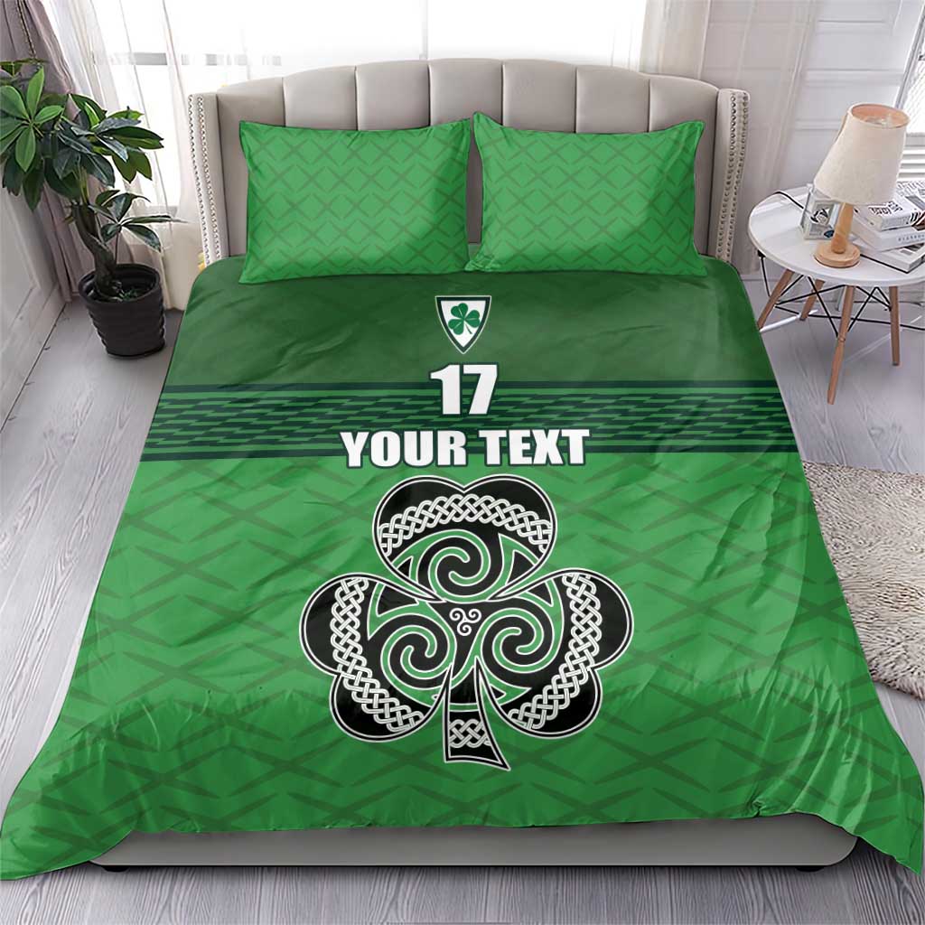 Custom Ireland Football Bedding Set Celtic Knot with Shamrock