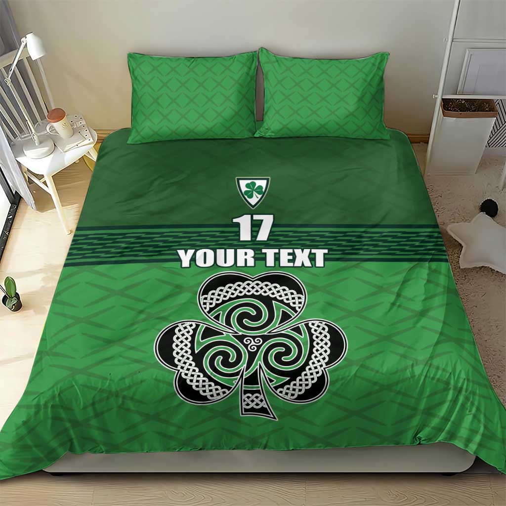 Custom Ireland Football Bedding Set Celtic Knot with Shamrock