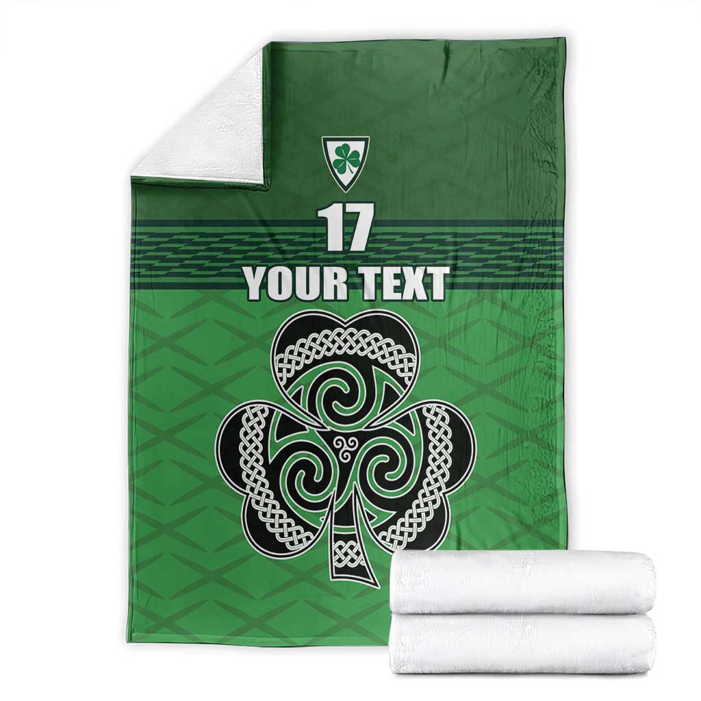Custom Ireland Football Blanket Celtic Knot with Shamrock