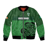 Custom Ireland Football Bomber Jacket Celtic Knot with Shamrock