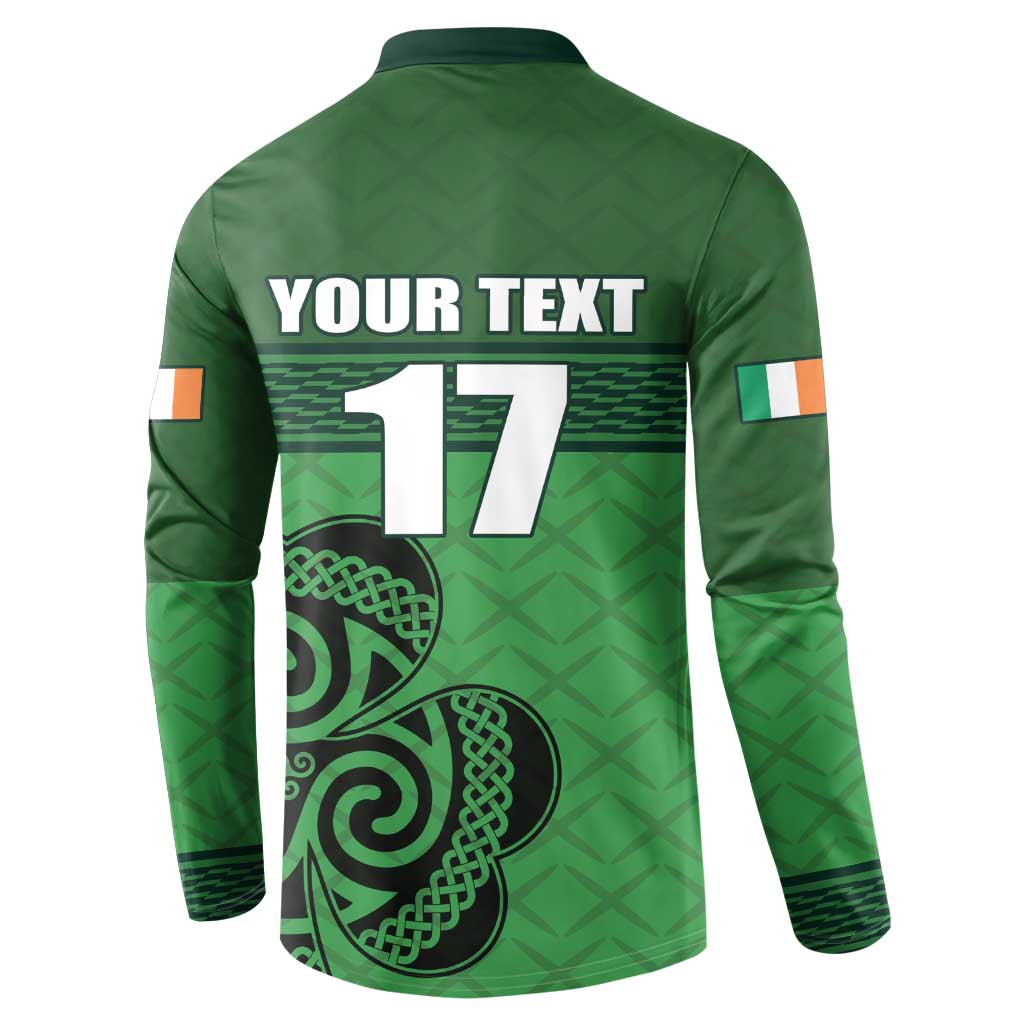 Custom Ireland Football Button Sweatshirt Celtic Knot with Shamrock