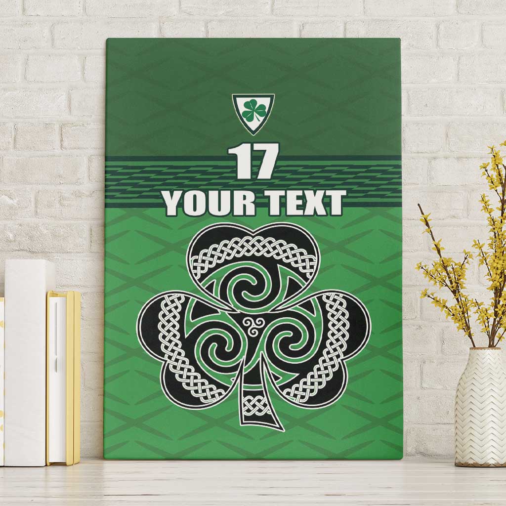 Custom Ireland Football Canvas Wall Art Celtic Knot with Shamrock