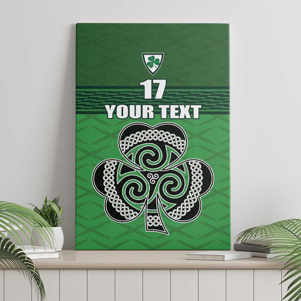 Custom Ireland Football Canvas Wall Art Celtic Knot with Shamrock