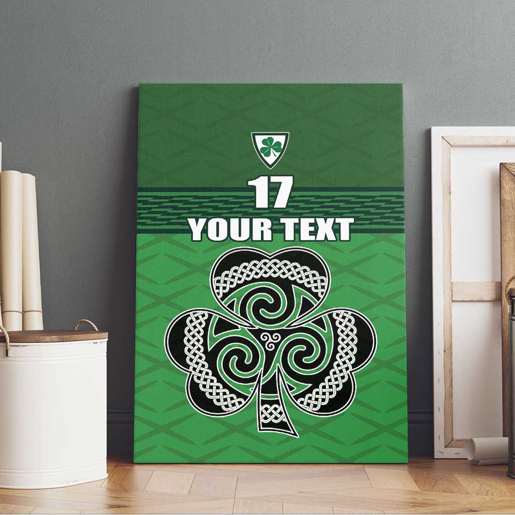 Custom Ireland Football Canvas Wall Art Celtic Knot with Shamrock