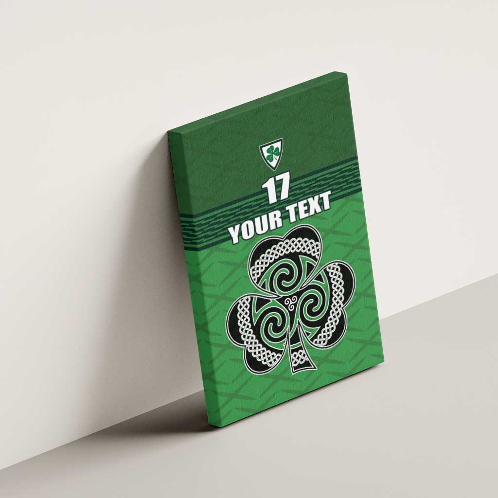 Custom Ireland Football Canvas Wall Art Celtic Knot with Shamrock