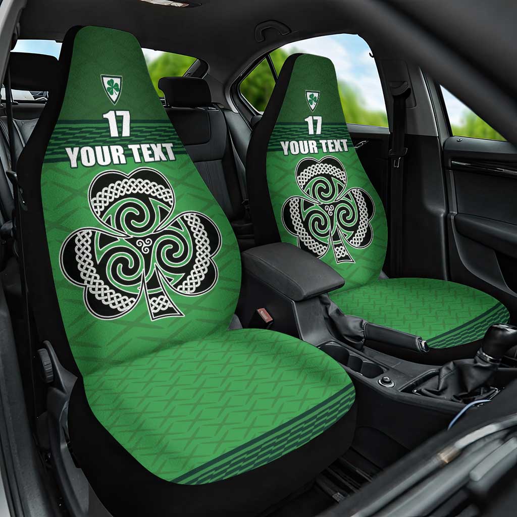 Custom Ireland Football Car Seat Cover Celtic Knot with Shamrock
