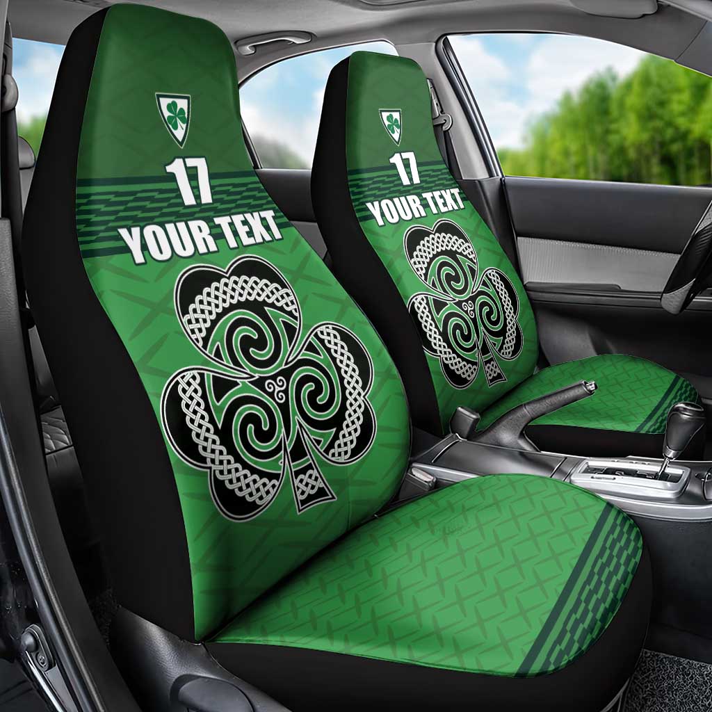 Custom Ireland Football Car Seat Cover Celtic Knot with Shamrock