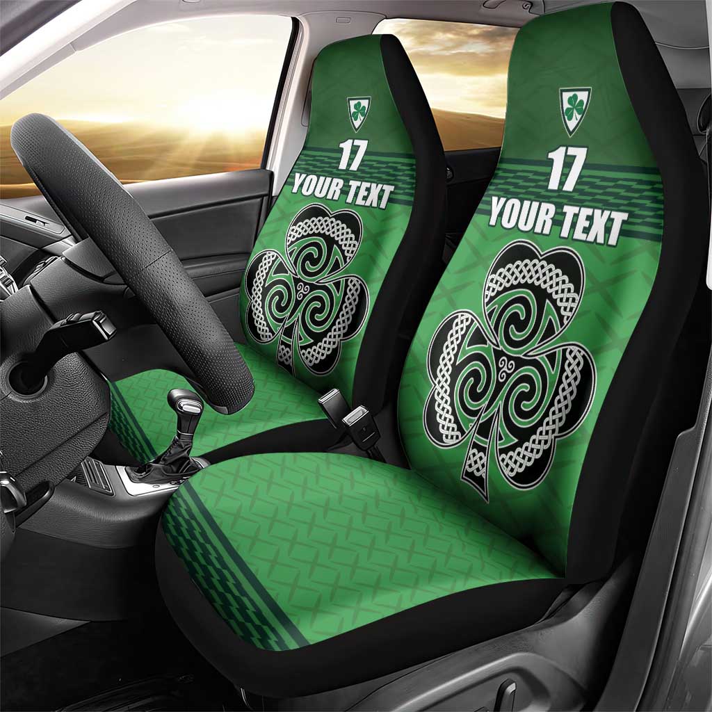 Custom Ireland Football Car Seat Cover Celtic Knot with Shamrock