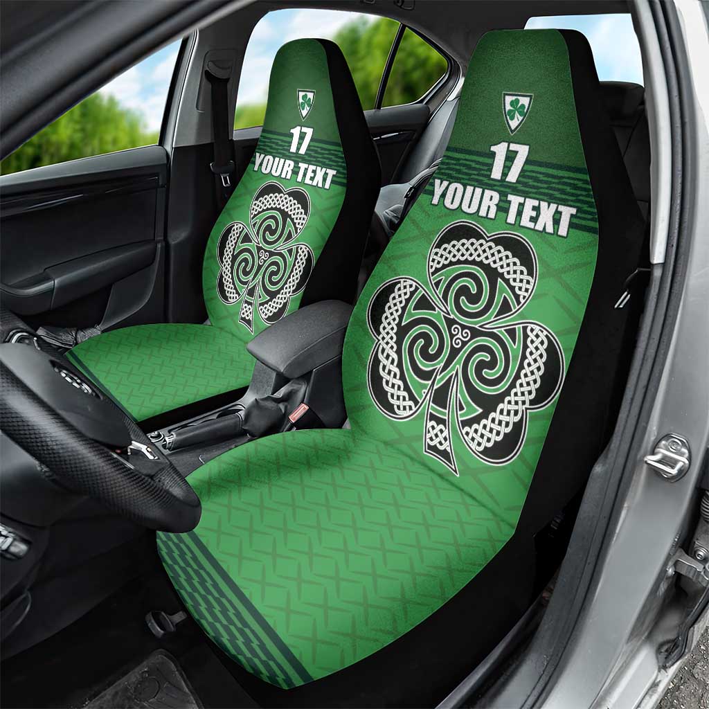 Custom Ireland Football Car Seat Cover Celtic Knot with Shamrock