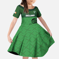 Custom Ireland Football Family Matching Long Sleeve Bodycon Dress and Hawaiian Shirt Celtic Knot with Shamrock