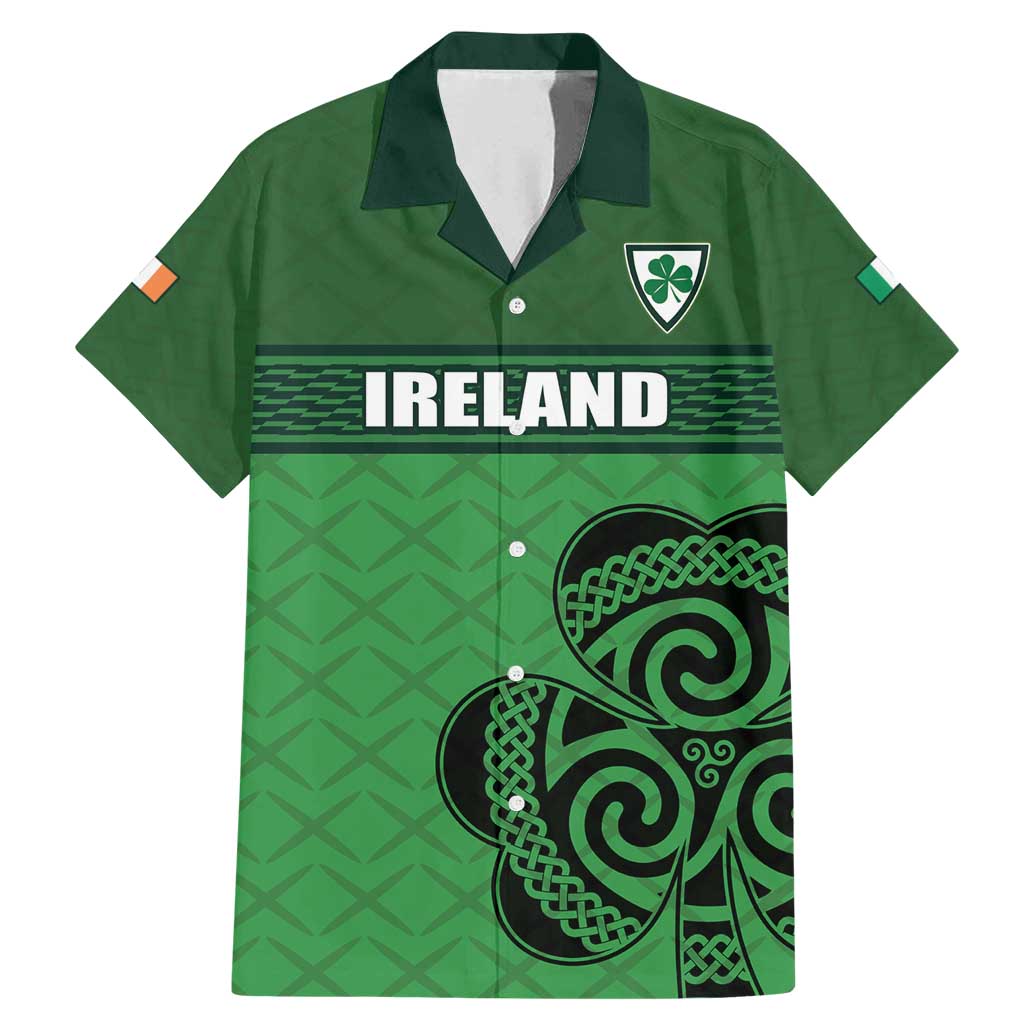 Custom Ireland Football Family Matching Mermaid Dress and Hawaiian Shirt Celtic Knot with Shamrock