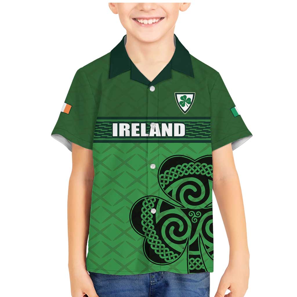 Custom Ireland Football Family Matching Mermaid Dress and Hawaiian Shirt Celtic Knot with Shamrock