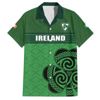 Custom Ireland Football Family Matching Short Sleeve Bodycon Dress and Hawaiian Shirt Celtic Knot with Shamrock
