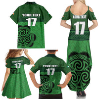 Custom Ireland Football Family Matching Summer Maxi Dress and Hawaiian Shirt Celtic Knot with Shamrock