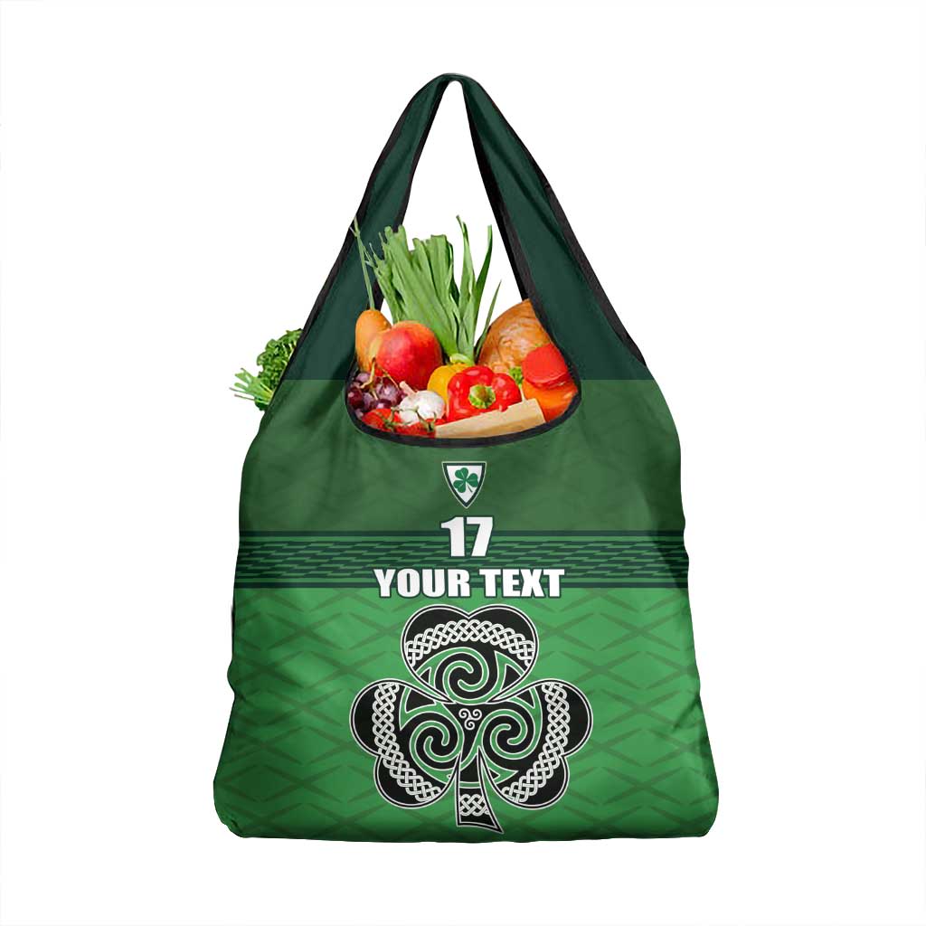 Custom Ireland Football Grocery Bag Celtic Knot with Shamrock