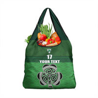 Custom Ireland Football Grocery Bag Celtic Knot with Shamrock