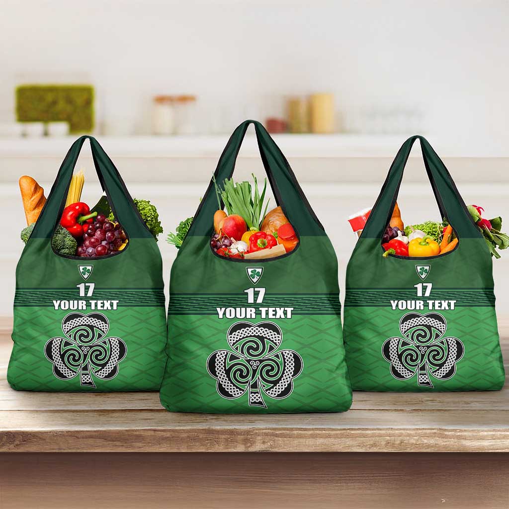 Custom Ireland Football Grocery Bag Celtic Knot with Shamrock
