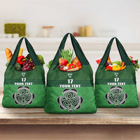 Custom Ireland Football Grocery Bag Celtic Knot with Shamrock