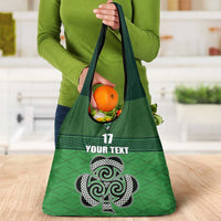 Custom Ireland Football Grocery Bag Celtic Knot with Shamrock