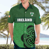 Custom Ireland Football Hawaiian Shirt Celtic Knot with Shamrock