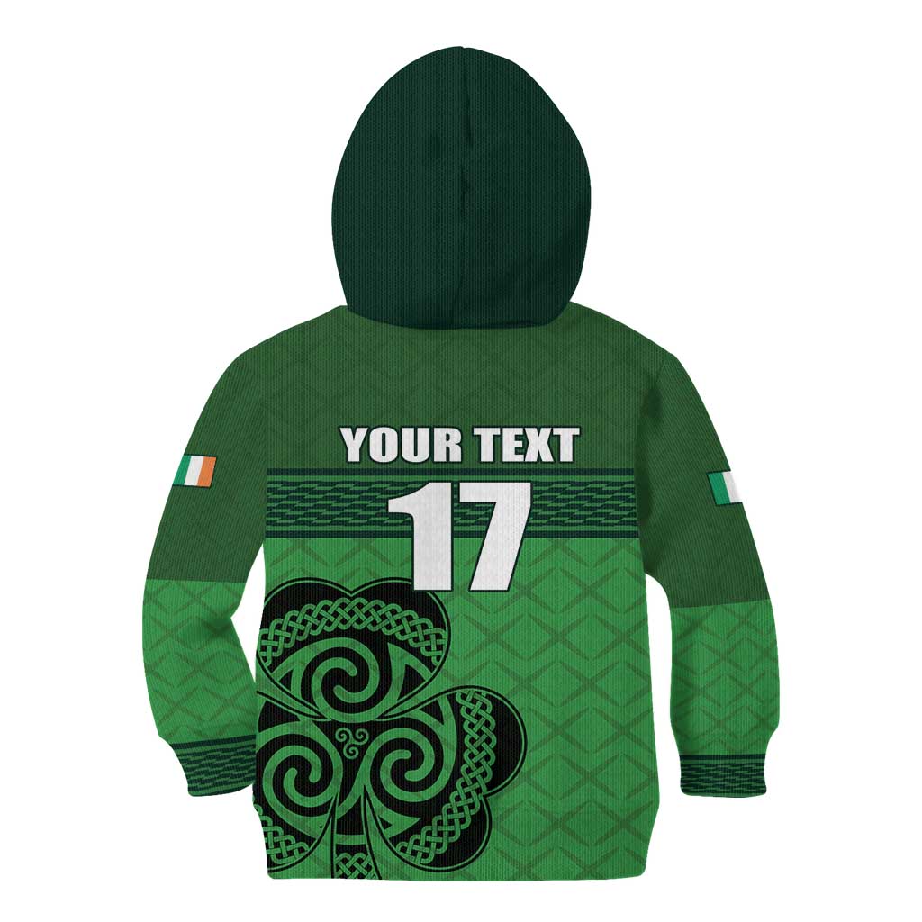 Custom Ireland Football Kid Hoodie Celtic Knot with Shamrock