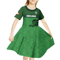 Custom Ireland Football Kid Short Sleeve Dress Celtic Knot with Shamrock