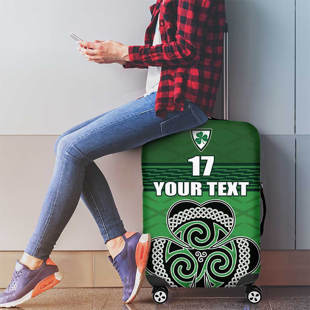 Custom Ireland Football Luggage Cover Celtic Knot with Shamrock