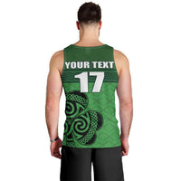 Custom Ireland Football Men Tank Top Celtic Knot with Shamrock