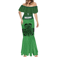 Custom Ireland Football Mermaid Dress Celtic Knot with Shamrock