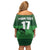 Custom Ireland Football Off Shoulder Short Dress Celtic Knot with Shamrock