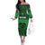 Custom Ireland Football Off The Shoulder Long Sleeve Dress Celtic Knot with Shamrock