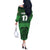 Custom Ireland Football Off The Shoulder Long Sleeve Dress Celtic Knot with Shamrock