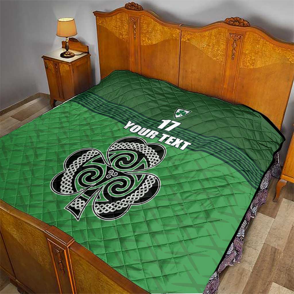 Custom Ireland Football Quilt Celtic Knot with Shamrock