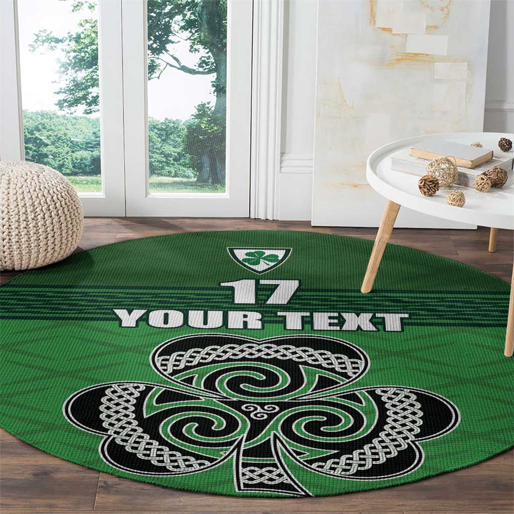 Custom Ireland Football Round Carpet Celtic Knot with Shamrock