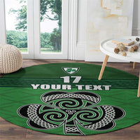 Custom Ireland Football Round Carpet Celtic Knot with Shamrock