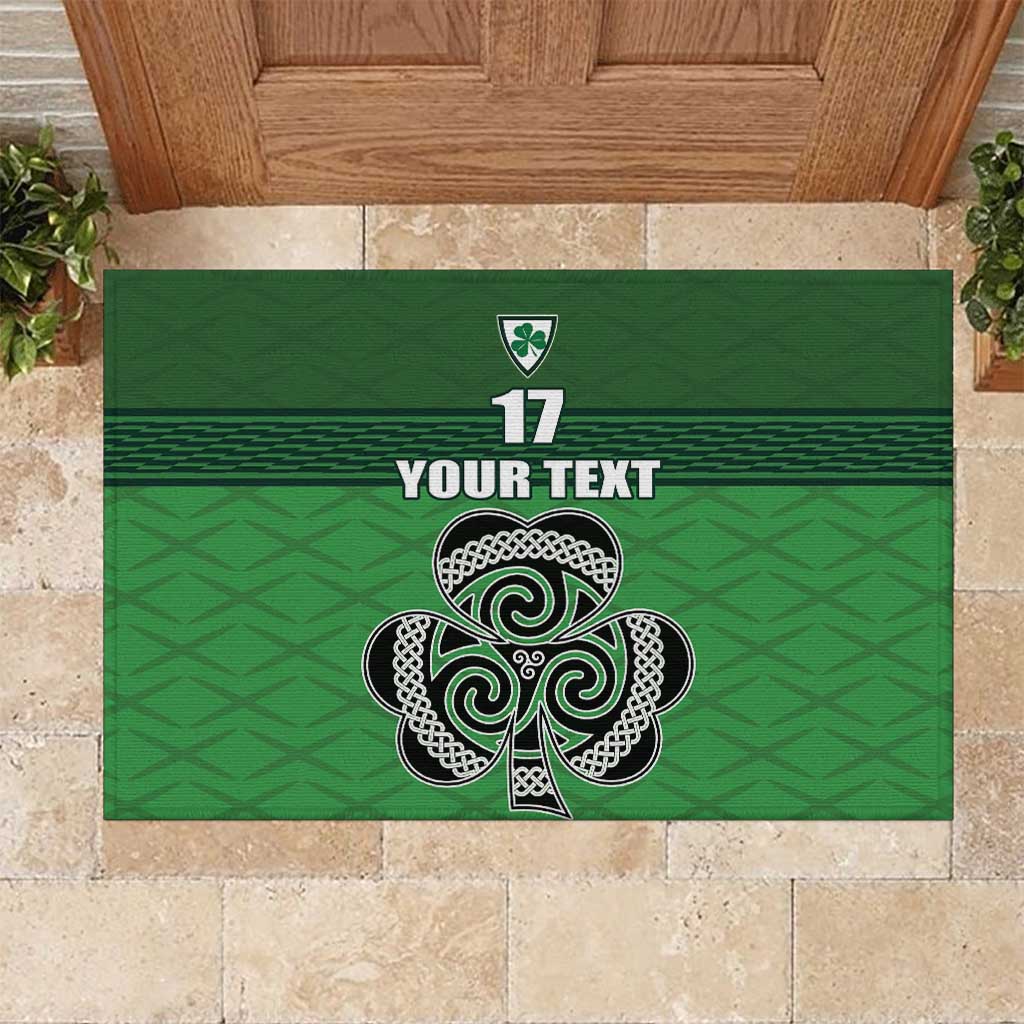 Custom Ireland Football Rubber Doormat Celtic Knot with Shamrock