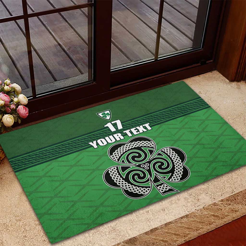 Custom Ireland Football Rubber Doormat Celtic Knot with Shamrock
