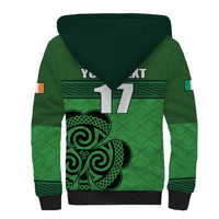 Custom Ireland Football Sherpa Hoodie Celtic Knot with Shamrock