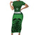 Custom Ireland Football Short Sleeve Bodycon Dress Celtic Knot with Shamrock