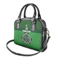 Custom Ireland Football Shoulder Handbag Celtic Knot with Shamrock