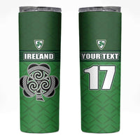 Custom Republic of Ireland Football Skinny Tumbler Celtic Knot with Shamrock