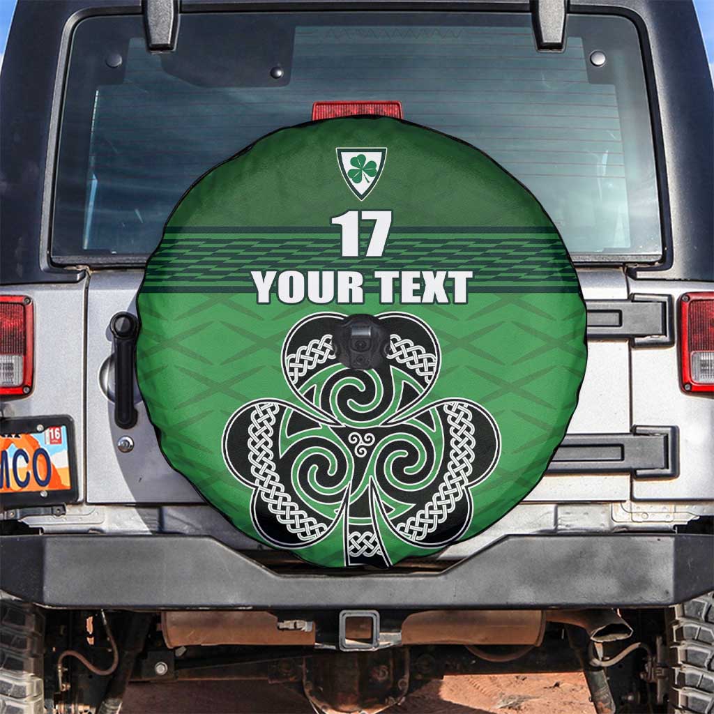 Custom Ireland Football Spare Tire Cover Celtic Knot with Shamrock