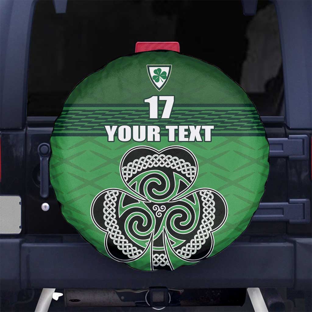 Custom Ireland Football Spare Tire Cover Celtic Knot with Shamrock