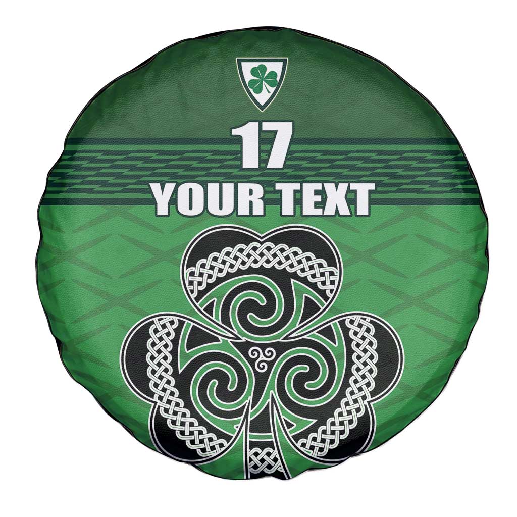 Custom Ireland Football Spare Tire Cover Celtic Knot with Shamrock