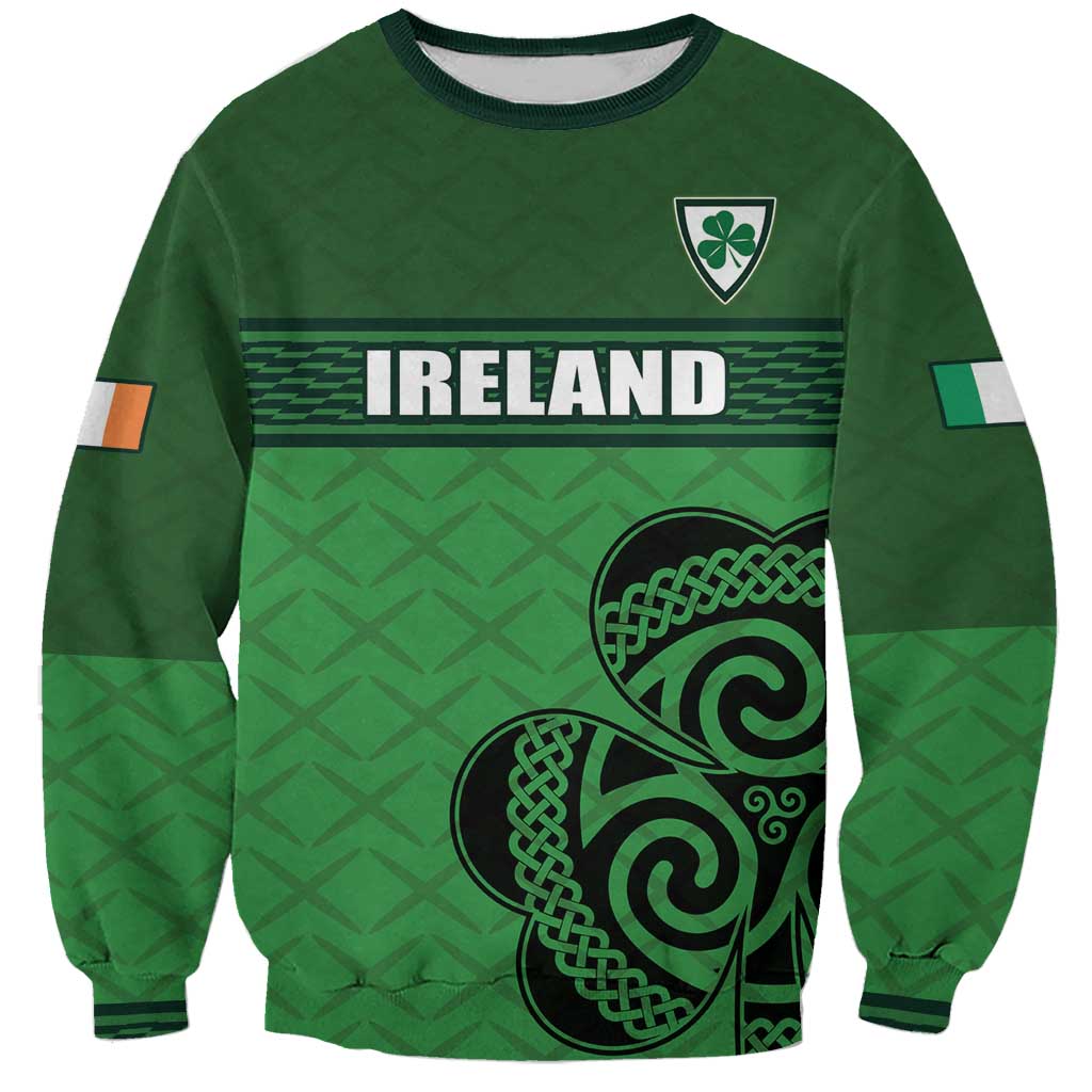 Custom Ireland Football Sweatshirt Celtic Knot with Shamrock